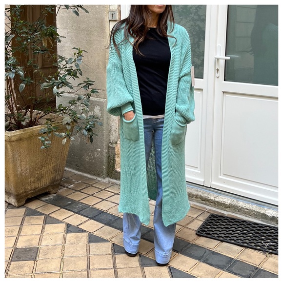 #45 Boho Made In Italy Soft Oversized  Sweater Knit Cardigan - Picture 8 of 8